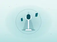 마이크와 스포트라이트 일러스트